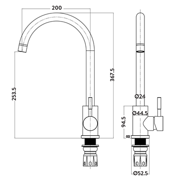 Vellamo Revolve Brushed Stainless Steel Mono Kitchen Sink Mixer Tap